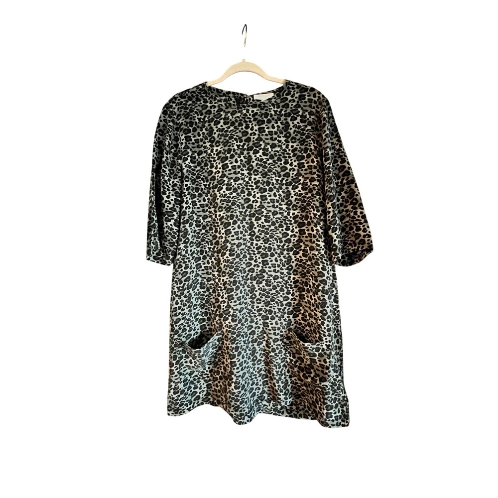 Equipment Femme 100% Silk Leopard‎ Print Midi Dress Comfortable Lagenlook